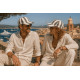 Casquette Noire Rayée Ecrue Eté Vacances Bord de Mer en Coton Anaor CASQUETTES Nyls Création