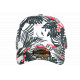 Casquette Tropicale NY Blanche Fleurie Rose Feuillage Exotique Été Vacances Aloha CASQUETTES Nyls Création