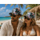 Casquette Tropicale NY Blanche Fleurie Rose Feuillage Exotique Été Vacances Aloha CASQUETTES Nyls Création