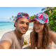 Casquette NY Fleurie Rose Grise Tropicale Style Floral Tendance Aloha CASQUETTES Nyls Création