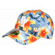 Casquette NY Fleurie Jaune et Bleue Tropicale Style Floral Tendance Aloha CASQUETTES Nyls Création