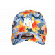 Casquette NY Fleurie Jaune et Bleue Tropicale Style Floral Tendance Aloha CASQUETTES Nyls Création