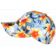 Casquette NY Fleurie Jaune et Bleue Tropicale Style Floral Tendance Aloha CASQUETTES Nyls Création