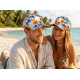 Casquette NY Fleurie Jaune et Bleue Tropicale Style Floral Tendance Aloha CASQUETTES Nyls Création