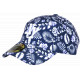 Casquette Tropicale NY Bleue et Blanche à Fleur Tropicale Style Exotique Aloha CASQUETTES Nyls Création