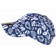 Casquette Tropicale NY Bleue et Blanche à Fleur Tropicale Style Exotique Aloha CASQUETTES Nyls Création