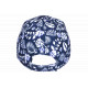 Casquette Tropicale NY Bleue et Blanche à Fleur Tropicale Style Exotique Aloha CASQUETTES Nyls Création