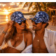 Casquette Tropicale NY Bleue et Blanche à Fleur Tropicale Style Exotique Aloha CASQUETTES Nyls Création