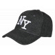 Casquette NY Noire Chiné Style Sweat Logo Brodé Blanc Baseball Homme Femme CASQUETTES Hip Hop Honour