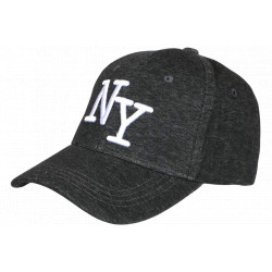 Casquette NY Noire Chiné Style Sweat Logo Brodé Blanc Baseball Homme Femme CASQUETTES Hip Hop Honour