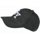 Casquette NY Noire Chiné Style Sweat Logo Brodé Blanc Baseball Homme Femme CASQUETTES Hip Hop Honour