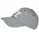 Casquette NY Grise Chiné Sweat Logo Brodé Blanc Baseball Homme Femme CASQUETTES Hip Hop Honour