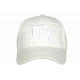 Casquette NY Gris Clair Chiné Sweat Logo Brodé Blanc Streetwear Homme Femme CASQUETTES Hip Hop Honour
