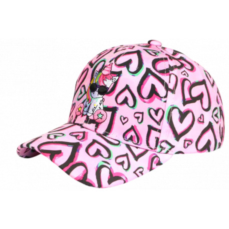 Casquette Licorne Enfant Rose Cœurs Style Girly Fantaisie 6-12 ans Réglable Casquette Enfant Hip Hop Honour