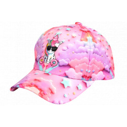 Casquette Licorne Fille Rose Arc-en-Ciel Nuages Étoiles Féeriques 6-12 ans Réglable Casquette Enfant Hip Hop Honour