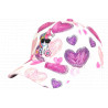Casquette Licorne Fille Blanche Cœurs Roses Violet Enfant 6-12 ans Réglable