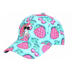 Casquette Licorne Fraise Cerise Turquoise Fille Enfant Été 6-12 ans Réglable Casquette Enfant Hip Hop Honour