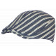 Béret Casquette Rayée Bleue et Blanche Style Marin en Coton Kaelig CASQUETTES Nyls Création