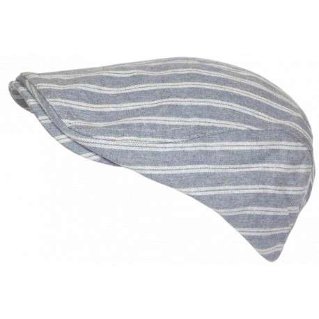 Béret Casquette Rayée Bleu Ciel et Blanche Style Marin en Coton Kaelig CASQUETTES Nyls Création