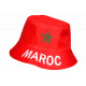 Chapeau Bob Maroc Rouge Drapeau Marocain Unisexe Supporter Reversible BOB Nyls Création