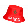 Chapeau Bob Maroc Rouge Drapeau Marocain Unisexe Supporter Reversible