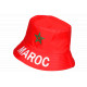 Chapeau Bob Maroc Rouge Drapeau Marocain Unisexe Supporter Reversible BOB Nyls Création