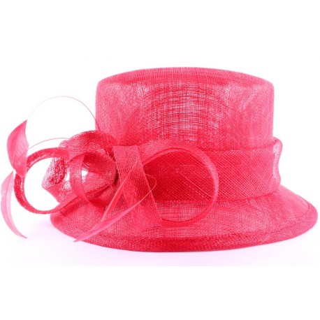 Chapeau cérémonie Alisier en sisal Rouge ANCIENNES COLLECTIONS divers