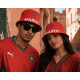 Chapeau Bob Maroc Rouge Drapeau Marocain Unisexe Supporter Reversible BOB Nyls Création