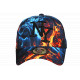 Casquette NY Flammes Orange et Bleue Print Feu Streetwear Baseball Fire CASQUETTES Hip Hop Honour