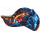 Casquette NY Flammes Orange et Bleue Print Feu Streetwear Baseball Fire CASQUETTES Hip Hop Honour