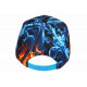 Casquette NY Flammes Orange et Bleue Print Feu Streetwear Baseball Fire CASQUETTES Hip Hop Honour