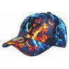 Casquette Enfant Feu Orange Bleue Originale Flammes Fire NY de 7 a 11 ans