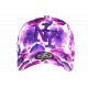 Casquette Enfant NY Fleurie Violette Tropicale Fond Blanc Bali 6 à 12 Ans Garçon Fille Casquette Enfant Hip Hop Honour