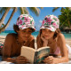 Casquette Enfant Fleurs Roses Tropicales Exotiques Aloha NY 7 à 11 Ans Casquette Enfant Hip Hop Honour