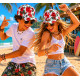 Casquette Enfant Fleurs Rouges Tropicales Exotiques Aloha NY 7 à 11 Ans Casquette Enfant Hip Hop Honour