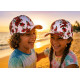 Casquette Enfant Fleurs Rouges Roses Tropicales Exotiques Aloha NY 7 à 11 Ans Casquette Enfant Hip Hop Honour