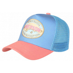 Casquette Côte d'Azur Bleue et Rose French Riviera Classe Trucker CASQUETTES Nyls Création