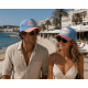 Casquette Côte d'Azur Bleue et Rose French Riviera Classe Trucker CASQUETTES Nyls Création