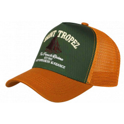 Casquette Saint Tropez Verte et Marron French Riviera Voilier Trucker CASQUETTES Nyls Création