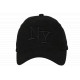 Casquette NY Noire Vintage en Coton Total Black Style Streetwear Ajustable CASQUETTES Hip Hop Honour