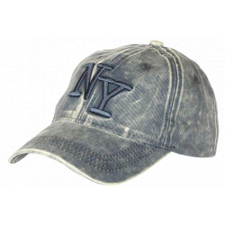 Casquette NY Grise Claire Vintage en Coton Délavé Washed Ajustable CASQUETTES Hip Hop Honour