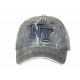 Casquette NY Grise Claire Vintage en Coton Délavé Washed Ajustable CASQUETTES Hip Hop Honour