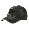 Casquette NY Noire Délavée Vintage en Coton Washed Ajustable