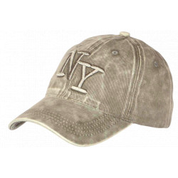 Casquette NY Beige Vintage en Coton Homme Femme Rétro CASQUETTES Hip Hop Honour