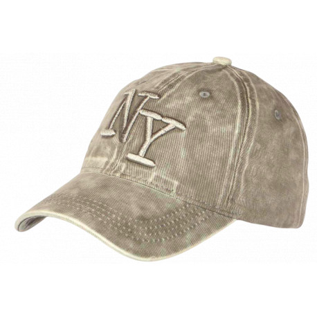 Casquette NY Beige Vintage en Coton Homme Femme Rétro CASQUETTES Hip Hop Honour
