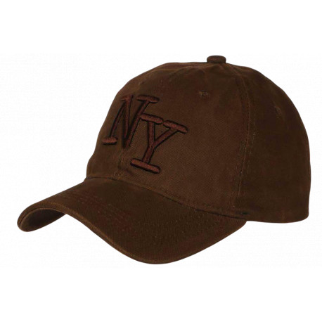 Casquette NY Marron Chocolat Vintage en Coton Style Streetwear Rétro CASQUETTES Hip Hop Honour