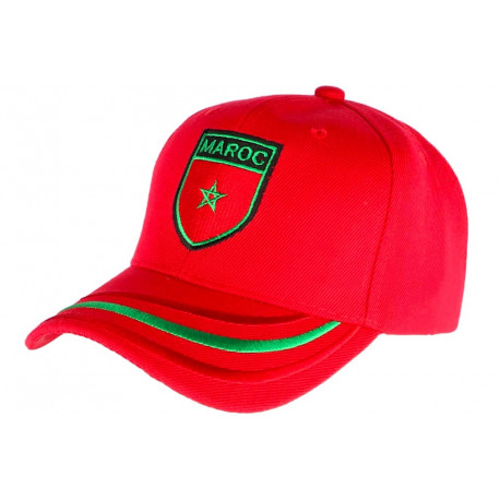 Casquette Enfant Maroc Rouge et Verte Football de 6 à 11 ans Casquette Enfant Nyls Création