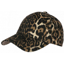 Casquette Léopard Beige et Noire Imprimé Panthère Vintage Ajustable CASQUETTES Nyls Création