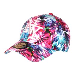Casquette NY Enfant Rose Fleurs Tropicales Exotiques Bali 7 a 12 ans
