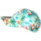 Casquette NY Bleue et Jaune Palmiers Noirs Print Tropical Sunset Baseball
